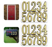 20 Pcs 2 Inch Door Numbers for Outside, 0-9 Gold Numbers Mailbox Stickers 3D Self Adhesive Mailboxes Address Number House Number for Apartment, House, Hotel Room, Office, Door