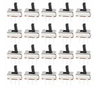 20 Pcs 2 Position On/Off SPDT 1P2T 3 Pin PCB Panel Mini Vertical Slide Switch 0.3A 50VDC Micro Slide Switch for PCB, SS12D00G3