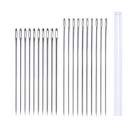 20 Pcs 2-Size Big Eye Long Hand Sewing Needles Combo: Needles for Sewing with Storage Case for Quilting, Upholstery (6"&6.9")