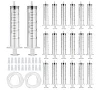 20 Pcs 20ml Plastic Syringe, Liquid Measuring and Feeding Syringe, Individually Packaged, Plastic with Sealing Cap, Soft Tube for Labs, Pets, Plants,Oil or Glue Applicator
