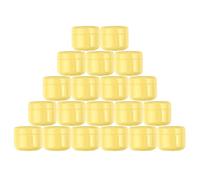 20 Pcs 20ml Small Yellow Plastic Cream Jars Pot Container with Inner Lids Make Up Lotion Cream Lip Balm and Kitchen Product Storage