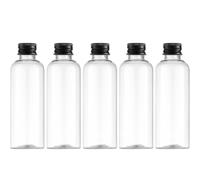 20 Pcs 250ML 500ML Plastic Juice Bottles With Lids Replication Portable Travel With Lids Plastic Bottles Suitable For Drinks Smoothies Juice Milk and Home Picnic Office (250ML,Black)