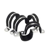 20 Pcs 304 Stainless Steel Pipe Clamps with Rubber Lining - Vibration-Dampening Fasteners for Pipes Accessory Part(Diameter 30)