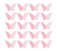 20 Pcs 3D Butterfly Wall Stickers, Pink Butterfly Stickers, Butterflies Wall Decorations with 1 Small Double-Sided Sticker, for Children's Rooms, Party Decorations & Wind Chimes