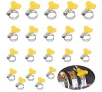 20 Pcs 4 Size Hose Clips Set with Handle,Adjustable 16mm-40mm Jubilee Clips Set,Stainless Steel Garden Tightening Hose Clamps for Automotive Pipelines,Gas Pipelines