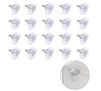 20 Pcs 5 Millimeters Shelf Support Peg Clear Plastic Replacement Peg Support Cabinet Shelf Pins for Kitchen Cabinet Bookcase Shelves Supports