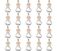 20 PCS 6 ml Hanging Car Air Freshener Empty Clear Glass Essential Oil Diffuser Bottle for Home, Office, Perfume Decor
