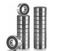 20 Pcs 608 2RS Ball Bearings Bearing Steel and Double Rubber Sealed Miniature Deep Groove Ball Bearings