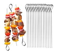 20 Pcs 7.87"/20cm Stainless Steel Metal Skewers, Reusable Kebab Skewers for Grilling,Air Fryer,Party,Grilling, Oven, Turkey Kebabs and Outdoor Barbecues