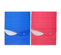 20 PCS - A4 Plastic Document Wallet with Dual Pocket with Press Stud Closure Foolscap Wallet Portfolio Document Project Folder Paperwork Organizer for Home Office School - (Royal Blue + Pink)