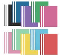 20 Pcs A4 Project Folders, Colourful Plastic Document Organiser, Durable File Folders with Transparent Cover and Prongs for School, Office, and Report Storage Use
