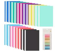 20 PCS A4 Project Folders, Two-Clip Loose-Leaf Sticky Note, Multicolored Clear Cover, Plastic Display Folders for Office School Report Document File Organiser (10 Colours)