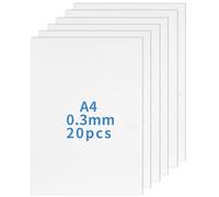 20 Pcs A4 White Plastic Sheets for Crafts, 21x29.7cm Polypropylene Sheets,PP plastic sheet 0.3mm， Lightweight A4 Polypropylen Platten for Arts and Crafts Modelling Architectural Sand Table Models