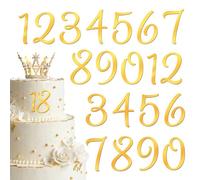20 PCS Acrylic Number Cake Topper, Gold Shiny Large Numbers 0-9 Number for Cakes, Acrylic Cake Numbers DIY Handmade Christmas Cakes Sign Decorations for Birthday Party Wedding Anniversary Cupcake