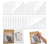 20 Pcs Adhesive Clear Pockets for Planners 6.1x 6.1 Inch Sticky Pocket Sleeves Index Card Pockets Planner Accessories - Add Extra Storage Space to Notebooks Journal Office School