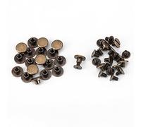 20 PCS All Copper Flat Head Rivets Nuts Nails Rivets + Screws Bronze (Screw Random) Leather Cap Accessory(5mm) Rivet Tool
