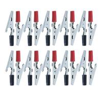 20 Pcs Alligator Clips, 50mm Plastic Insulated PVC Handle Test Metal Crocodile Clips, Test Clips Spring Clamps for Cars Electrician Work, Red and Black
