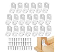 20 Pcs Angle Brackets, L Bracket Corner Brace, White 90 Degree Brace Small Right Angle Brackets with 40 Screws Joint for Wood Right Angle Bracket Decorative Support Braces for Furniture Cabinet Shelve