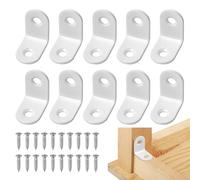 20 Pcs Angle Brackets,L Bracket Corner Brace White 90 Degree Right Angle Brackets with Screws Joint for Furniture Shelves Wood Chair Table Window.
