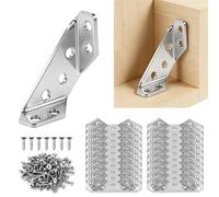 20 Pcs Angle Brackets Stainless Steel with Screws | Small Metal Corner Brace for Shelf, Cabinet, Table, Chair, Desk, Wood