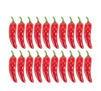 20 Pcs Artificial Vegetables Fake Food Props Red Chili Potato Carrot Pumpkin for Kitchen Home Market Party Display Decoration Education(Red chili A)