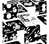 20 PCS Baby Visual Stimulus Cards, Double-sided High Contrast Black and White Flashcards Visual Sensory Development Montessori Cards Set for Newborn Boy Girl Baby 0-3 Months Tummy Time (5.9” X 5.9”)