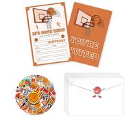 20 Pcs Basketball Party Invitations, Birthday Party Invite Cards with Envelopes Birthday Invitations for Boys Sports Basketball Supplies,17 x 12cm