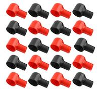 20 PCS Battery Terminal Covers Insulating Flexible Protector Caps Car Battery Cover for Car Electric Bikes Trucks Boat Protector Positive and Negative-Red & Black