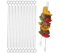 20 PCS BBQ Metal Skewers, Kebab Skewers, Stainless Steel BBQ Skewer, Chicken Skewer for Chicken, Shrimp, Kebabs, Vegetables & Party Appetizers(20CM)
