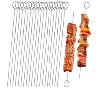 20 PCS BBQ Metal Skewers Stainless Steel, 7.87"/20cm Food-Grade Metal Kebab Skewers for Kebabs, Grilling, Oven, and BBQ - Durable & Reusable