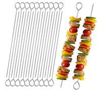 20 PCS BBQ Metal Skewers Stainless Steel,7.87''/20cm Reusable Kebab Skewers for