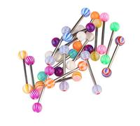 20 Pcs Beautiful Colorful Women Tongue Ring Bar Stud 20 Pcs Random Color Superior Quality and Creative Attractive design
