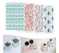 20 Pcs Beautiful Floral Clay Transfer Paper for DIY Art Crafts, Lavender Birds Abstract 4 Pattern Design Water Polymer Clay Transfer Sheets Paper for Polymer Clay Jewelry Earrings Making 5.82X3.93 in
