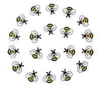 20 PCS Bee Embroidered Patches Cute Fabric Tiny Iron On Embroidered Applique Decoration Bee Buttons Sewing Patches for Shirts, Jackets, Jeans, Hats, Backpacks, Clothes DIY