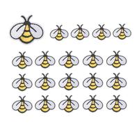 20 PCS Bee Sewing Patches Embroidered Applique Iron on Sew Decoration for Bags Clothes Jackets DIY Art