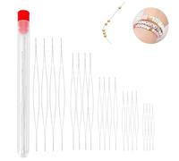 20 Pcs Big Eye Beading Needles, 5 Sizes Collapsible Beading Needles Set with Needle Bottle, Seed Opening Beading Needles Long Straight Beading Thread Needles for Jewellery Making