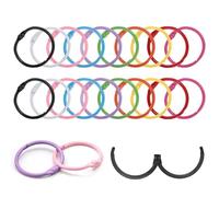 20 Pcs Binder Rings,25 mm/1 inch Metal Binding Rings, Colourful Loose Leaf Binder Ring Book Rings, Index Card Ring Binder Clips Key Chains for School Office Home Photo Flash Card(10 Colors)
