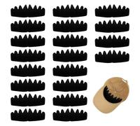 20 PCS Black Baseball Caps Inserts, Washable Hat Liner, Flexible Sweat Pads for Bump Caps for Men Women, Reusable Hat Felt Shapers