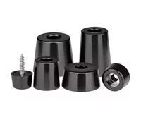 20 Pcs Black Cone-shaped Anti Slip Thick Rubber Foot Pad Dia 11/12/13/14/15/17/18/19/21/22mm, Built-in Gasketchassis Instruments Furniture Shock Absorber(11 * 9 * 6mm)