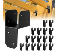 20 Pcs Black Joist Anchor Connector, Post Caps Tie Bracket for 2"x 4", Steel Mounting Joist Hanger Brackets, Truss to Beam Connector Roof Tie Header Hanger for (2*4 Joist Anchor Connector-20pcs)