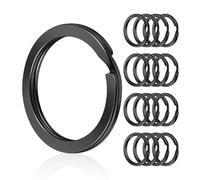 20 Pcs Black Keyring,25 mm Black Flat Split Heavy Duty Key Rings,Metal Round Flat Keyring,Stainless Steel Split Rings for,for Keys Large Metal Dog Tag School Office