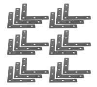 20 Pcs Black L Type Shelf Bracket Corner Brace for Bookcase Repair | Cold Rolled Steel, Flat Right Angle Design, for Woodworking Projects and Home Furniture Support