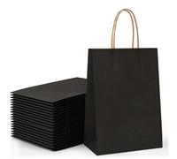 20 Pcs Black Paper Party Bags with Twist Handles, 120 GSM Kraft Small Black Paper Gift Bags for Kids Adults Party Favor Birthdays Christmas Baby Showers Weddings Retail and Sweet (21x8x15cm)