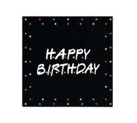 20 PCS Black Party Napkins, Birthday Napkins for Friends, Friend Party Decorations, 33x33cm Disposable Paper Tableware for Parties