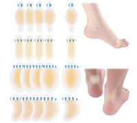 20 PCS Blister Plasters Invisible Hydrocolloid Gel, Waterproof Blister Protector Feet Blister Cushion Plaster,Blister Bandagesfor Fingers Toes Forefoot Heel Protector(Crescent, Oval, Watch,Elongated)
