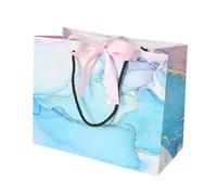 20 Pcs Blue Marble Pattern Bags with Tie Closure Clothing Store and Cosmetic Paper, Handled Tote for Retail Packaging(Rose,XL)