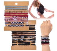 20 Pcs Boho Hair Ties Hairtie Bracelets for Women 5 Styles 6 Colors Cute Boho No Damage Elastics Band Suitable Thick or Thin Hairs Pony Tails Festival Gifts Retro 3.15 × 0.20 × 0.20 inches