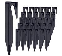 20 Pcs Boundary Wire Stakes, 3.3" Plastic Landscape Edging Stakes For Robotic Lawn Mowers, Heavy Duty Garden Staples, Black