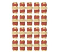 20 Pcs Brass Hex Coupling - 1/4 Inch NPT Male to 1/4 Inch NPT Male Thread Pipe Fitting with Leakage Proof Rubber Layer - for Water Air Gas Oil and Fuel Systems