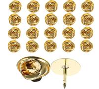 20 Pcs Butterfly Clutch Tie Tacks Pin Back Replacement with 8mm Length Blank Pins for Craft Making, Gold